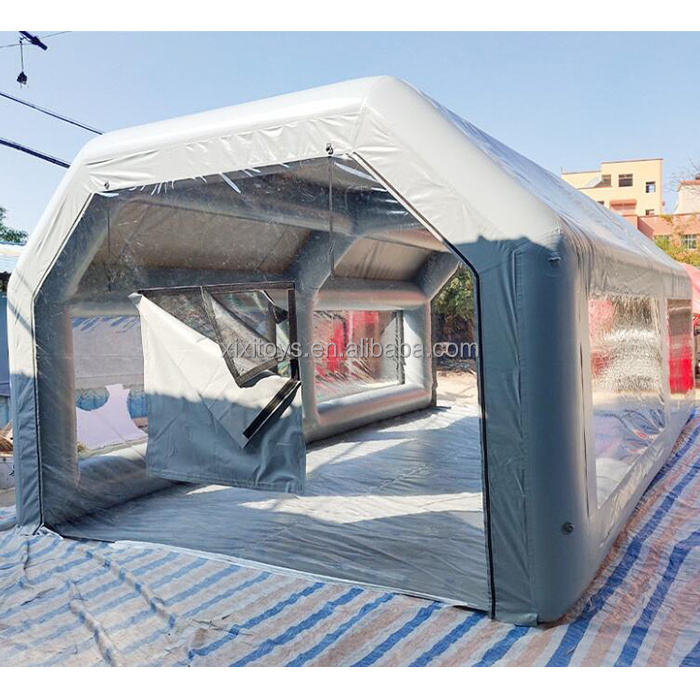 Outdoor Airtight Gray Inflatable Car Tent Inflatable Car Spray Paint Booth Inflatable Paint Car Wash Tent