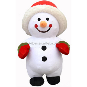 Stage performance adult cheap wearable walking mascot inflatable walking snowman cartoon mascot costume for party