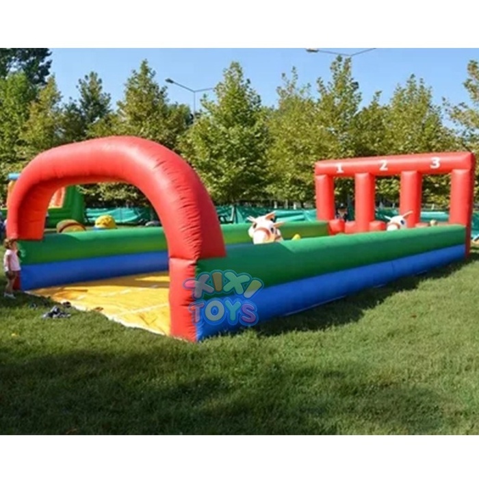 Popular Bouncy Pony Horses Inflatable Derby Pony Hops Race Track Games