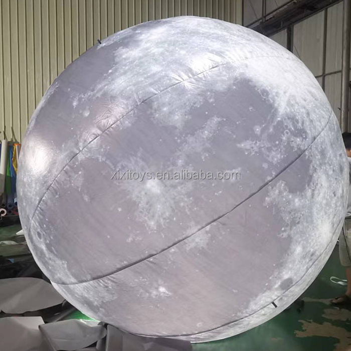 Dia 3m inflatable LED light moon planets balloons,air continuous Inflatable RGB light moon balloons for festival decoration