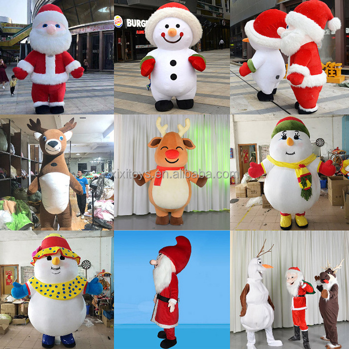 2.6m/3m tall Stage Performance Christmas Adult Blow Up Costumes Inflatable Christmas Elk Cosplay Costume Mascot Party Clothes