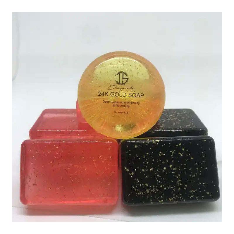 24K Gold foil Collagen Private Label plant extract skin care  whitening soap red rose bar soap