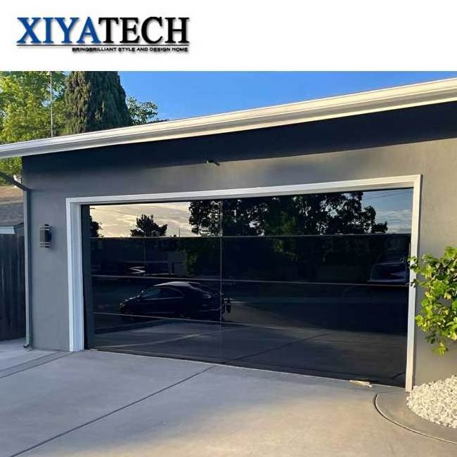 XIYATECH Factory Custom Overhead Sectional Aluminum Glass Residential Waterproof Automatic Garage Screen Door With Germany Motor