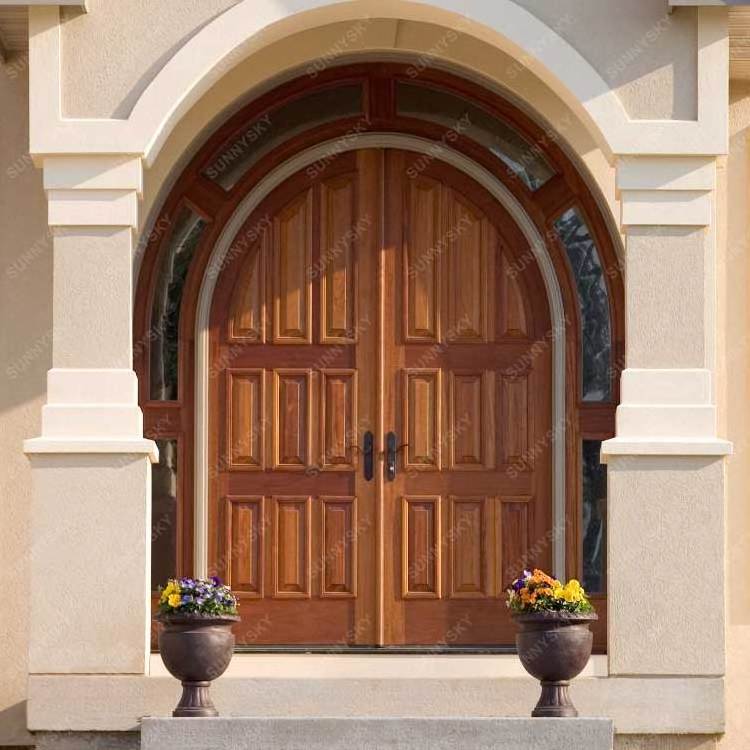 XIYATECH High Quality Original Factory Front Door With Sidelites Exterior Doors External Wooden Modern Glass Entry Wood Doors