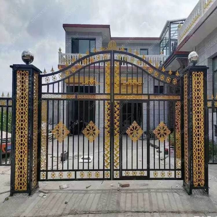 XIYATECH Villa Gate Designs and Garden Arch Arch Steel Doors Wrought Iron Modern Retractable Customized gates wrought iron