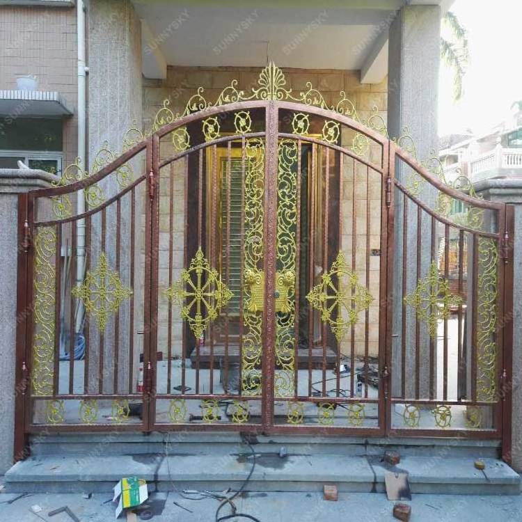 XIYATECH Villa Luxury Custom Security Entrance Swing Driveway Gates Wrought Iron Main Gate Design