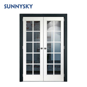 Aluminum exterior/interior triple tempered glass french door