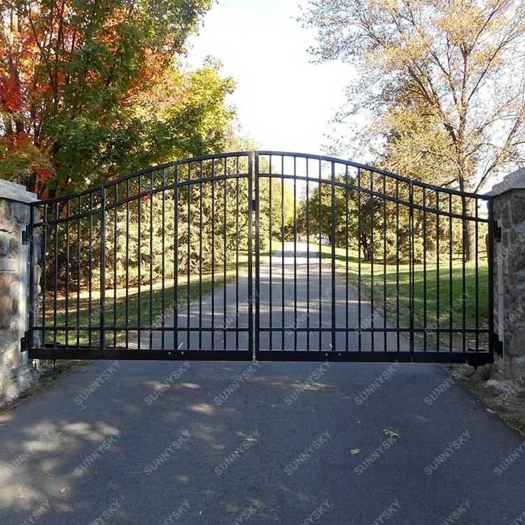 XIYATECH Luxury Wonderful Galvanized Wrought Iron Main Gate Designs High Quality Custom Electric Driveway Gates