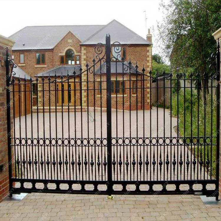 XIYATECH Luxury Wonderful Galvanized Wrought Iron Main Gate Designs High Quality Custom Electric Driveway Gates