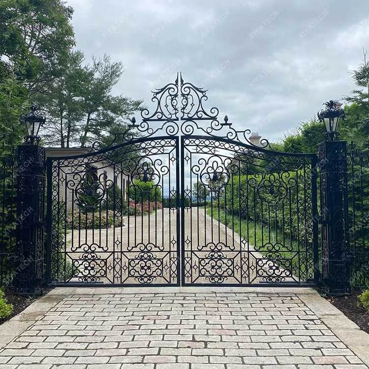 XIYATECH China Modern Different Type Products Iron Gate Driveway Double Door Wrought Iron Swing Gates Design