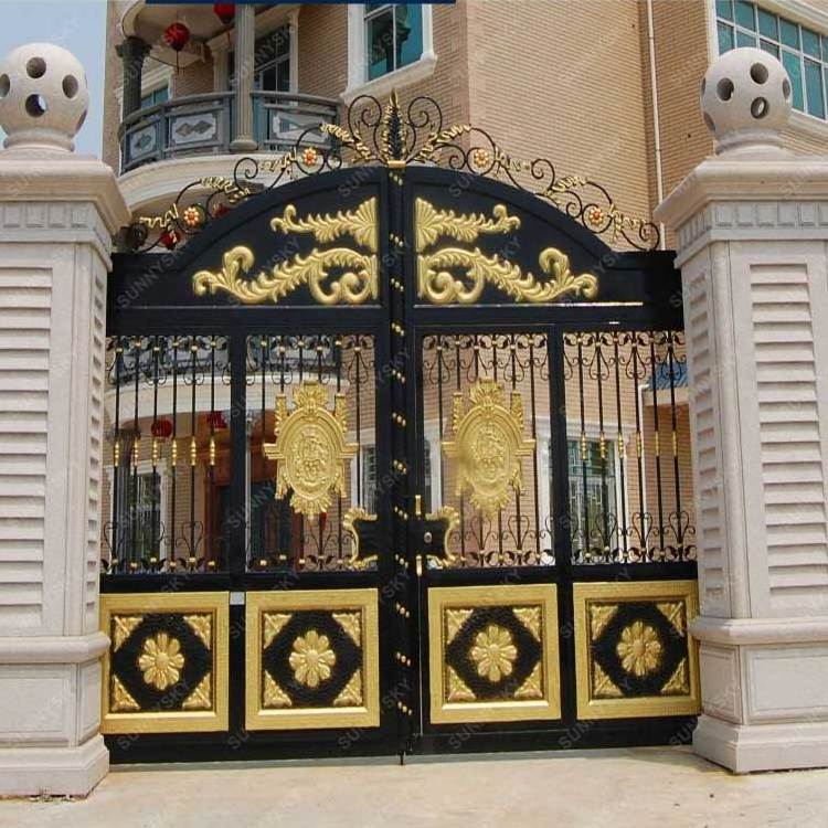 XIYATECH Villa Gate Designs and Garden Arch Arch Steel Doors Wrought Iron Modern Retractable Customized gates wrought iron