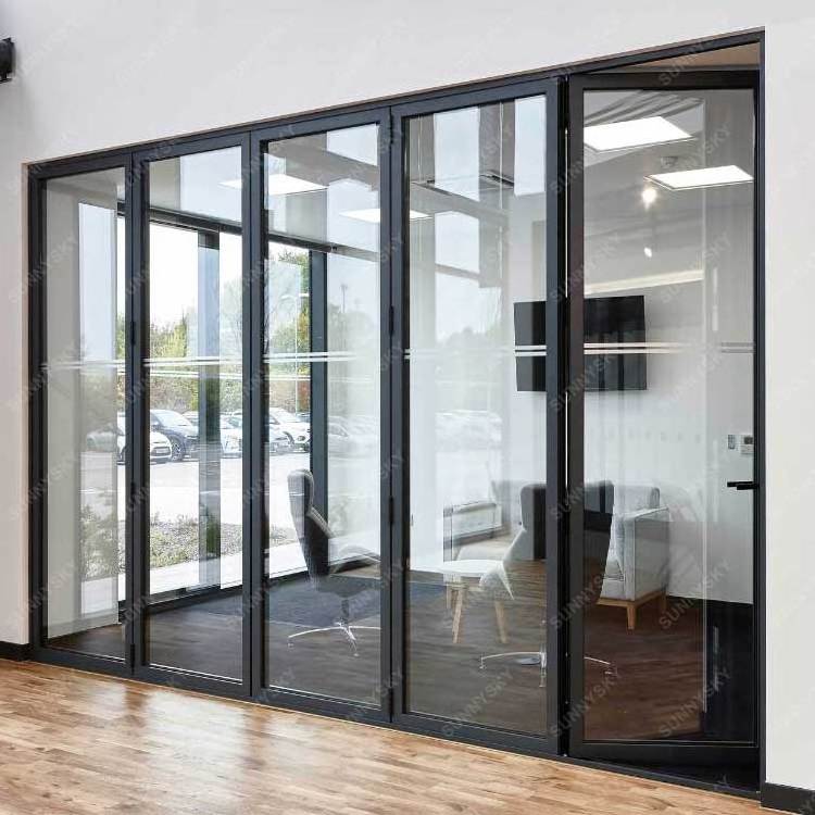 XIYATECH new arrival low price sliding folding glass door doors glass sliding patio aluminum bi folding door