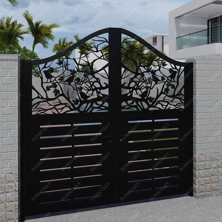 XIYATECH Villa Gate Designs and Garden Arch Arch Steel Doors Wrought Iron Modern Retractable Customized gates wrought iron