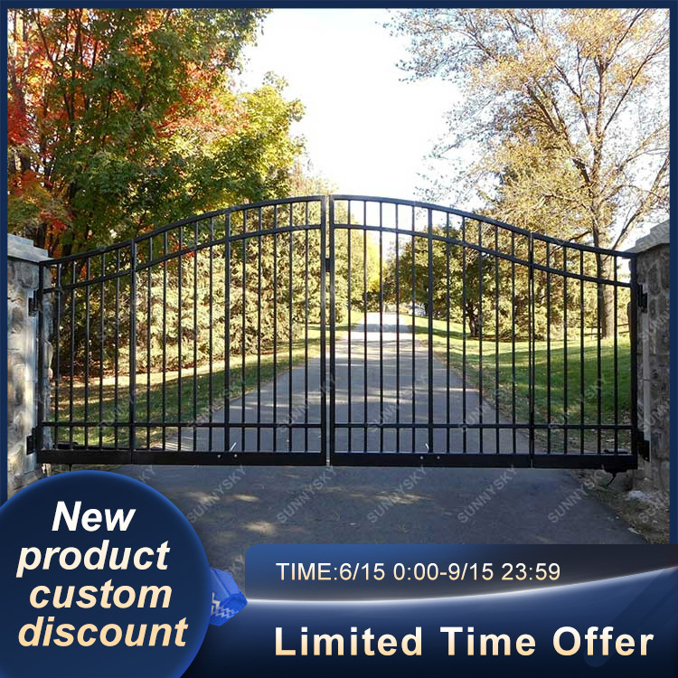 XIYATECH Luxury Wonderful Galvanized Wrought Iron Main Gate Designs High Quality Custom Electric Driveway Gates