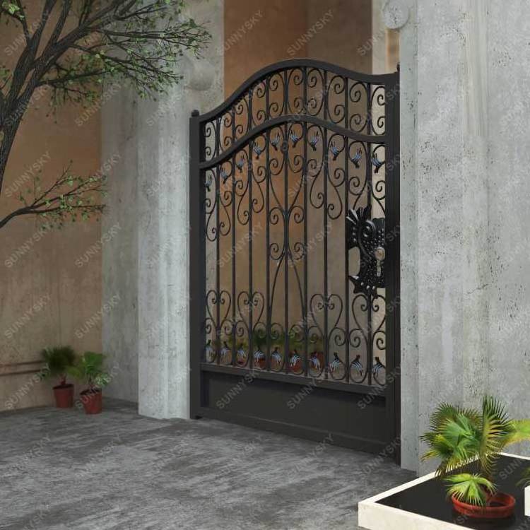 XIYATECH Villa Luxury Custom Security Entrance Swing Driveway Gates Wrought Iron Main Gate Design