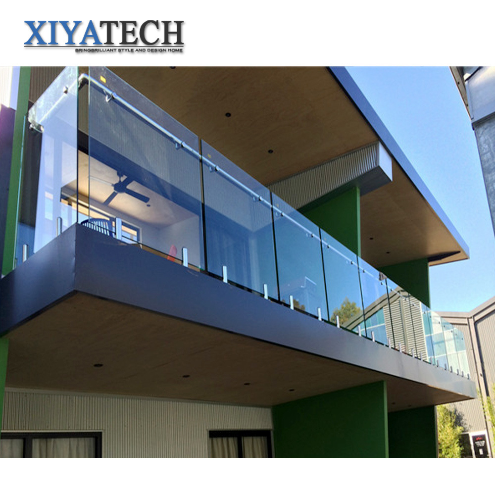 XIYATECH stairs glass railing for indoor aluminium profile standoff spigot frameless ss fittings