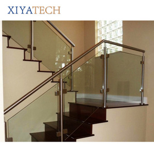 XIYATECH European Design Handrail Frameless Balcony Exterior Railing Metal Staircase Aluminum Glass Stainless Steel Balustrade