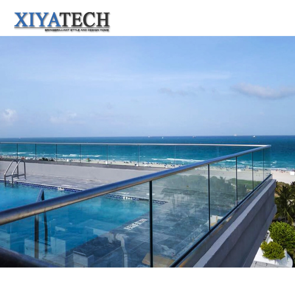 XIYATECH tinted glass stair railing stainless steel clips u channel aluminum profile for frameless