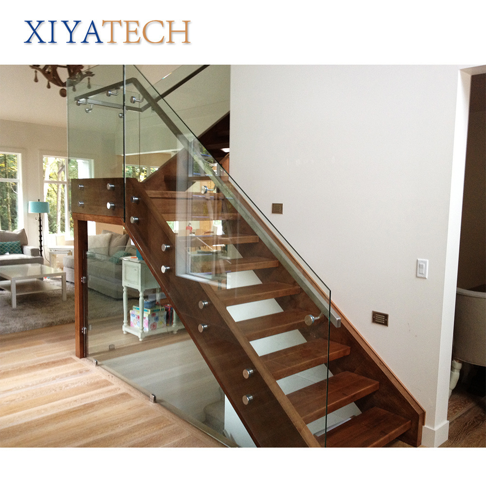 XIYATECH European Design Handrail Frameless Balcony Exterior Railing Metal Staircase Aluminum Glass Stainless Steel Balustrade