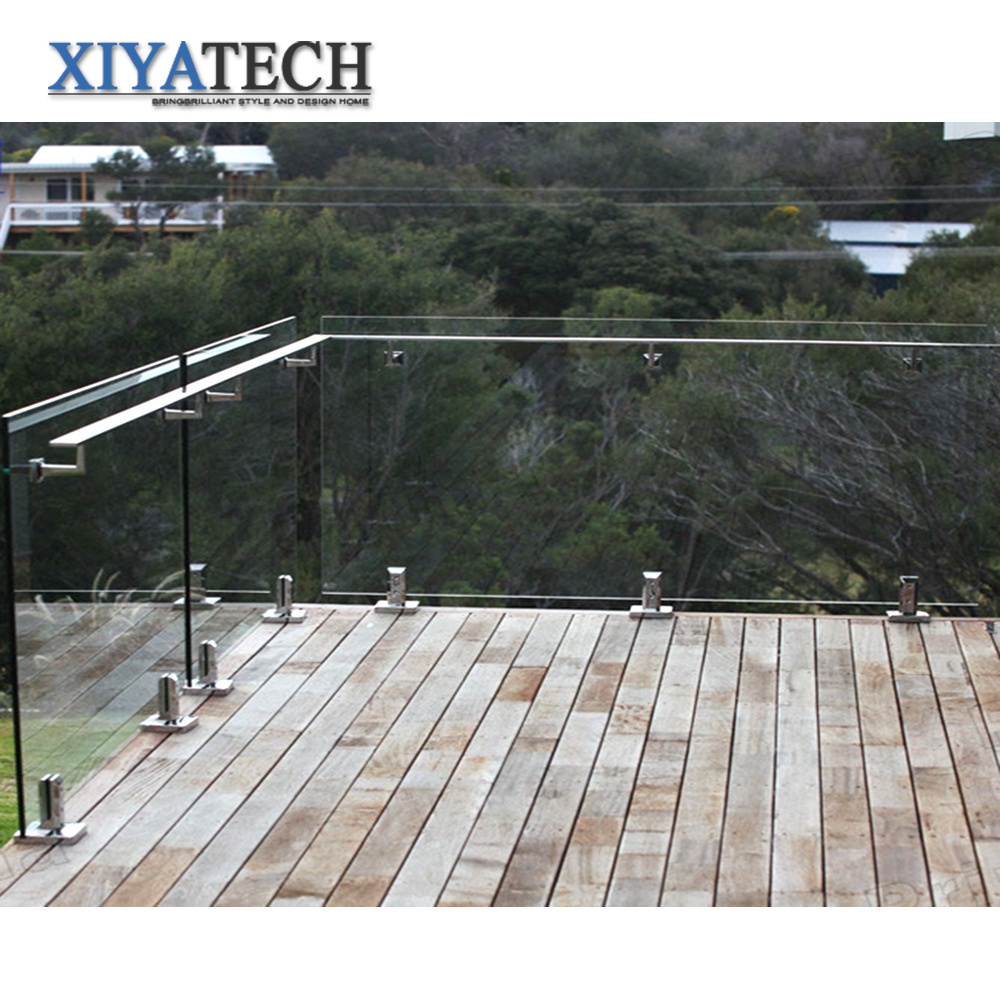 XIYATECH tinted glass stair railing stainless steel clips u channel aluminum profile for frameless