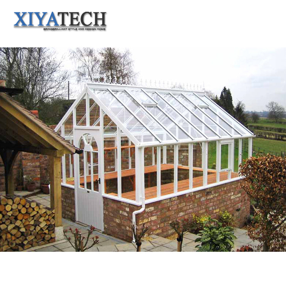 XIYATECH Retractable Roof Glass Sunroom Bioclimatic Pergola Aluminum Louvre Shade With Glass Wall System