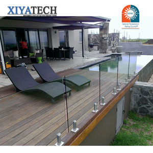 XIYATECH Villa Deck Design Frameless Tempered Safety Square Spigot Glass Railing Supplier Railings from China Stainless Steel