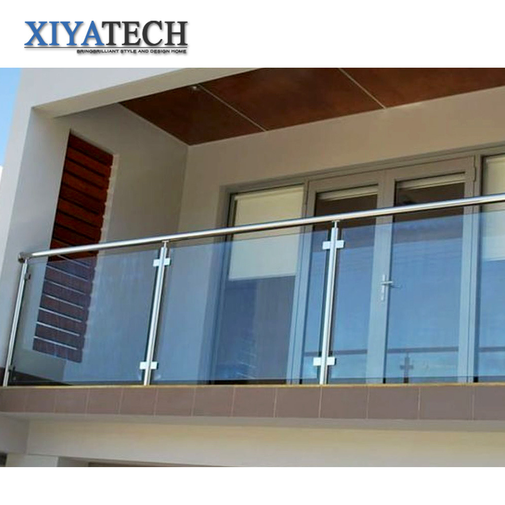 XIYATECH stairs glass railing for indoor aluminium profile standoff spigot frameless ss fittings