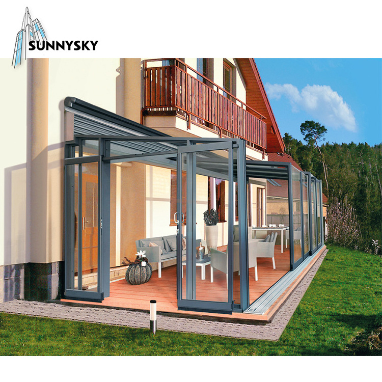 XIYATECH Customized Modern Garden Glass Sun Room House Outdoor Veranda Conservatory Aluminium Free Standing Sunroom