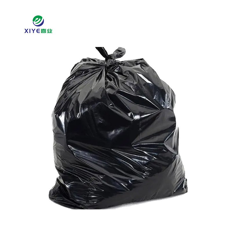 Biodegradable Garbage Bag Flat Mouth Plastic Bag Black Thickened Large Hotel Garbage Bag On Roll