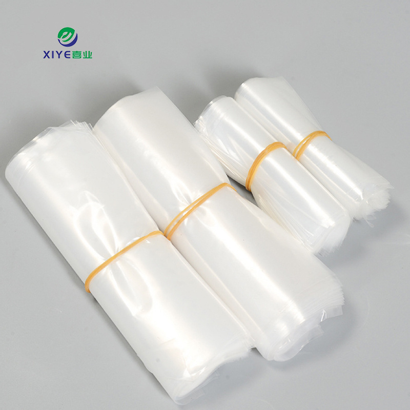 Poly Bags Transparent Ldpe Plastic Flat Open Bottom Heavy Duty Big Flat Open Pe Printing Food Package Mesh Bag Heat Seal Accept