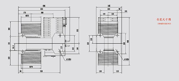 Elevator parts Traction machine MQ270 Monadrive gearless motor 320kg/400kg