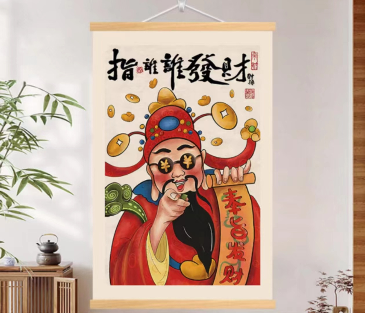 Solid wood hanging wall painting frameless painting oil painting fabric gift mural custom Chinese style mural 30*40