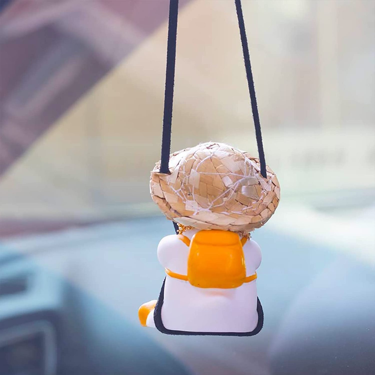 Cute Swing Duck Car Pendant Swing Duck Auto Decoration Flying Duck Rear View Mirror Accessories Car Hanging Ornament