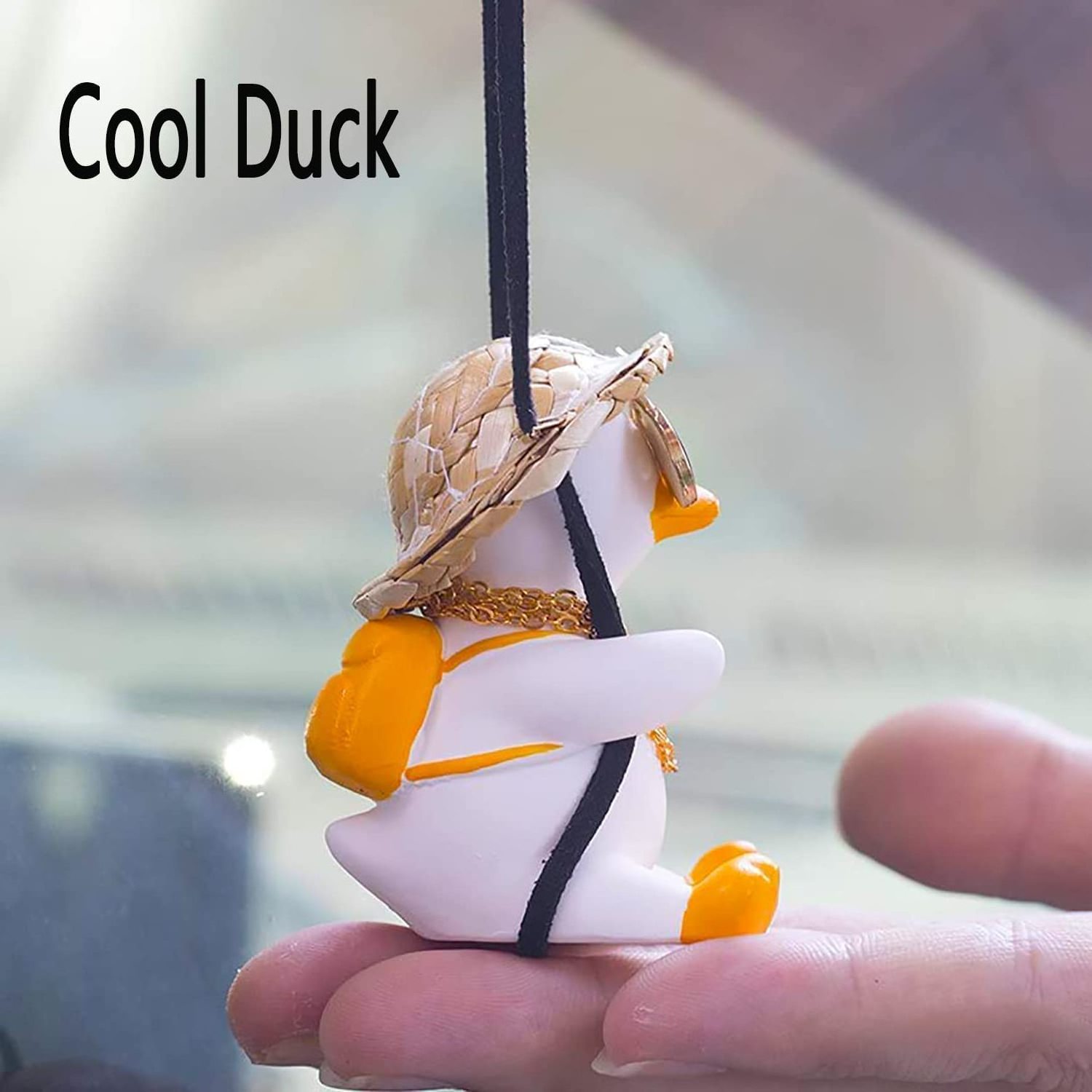 Cute Swing Duck Car Pendant Swing Duck Auto Decoration Flying Duck Rear View Mirror Accessories Car Hanging Ornament