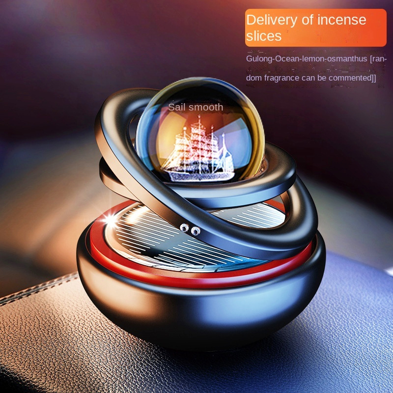 Newest Car Interior Accessory Gel Optional Fragrance Rotating Perfume Solar Power Car Air Freshener