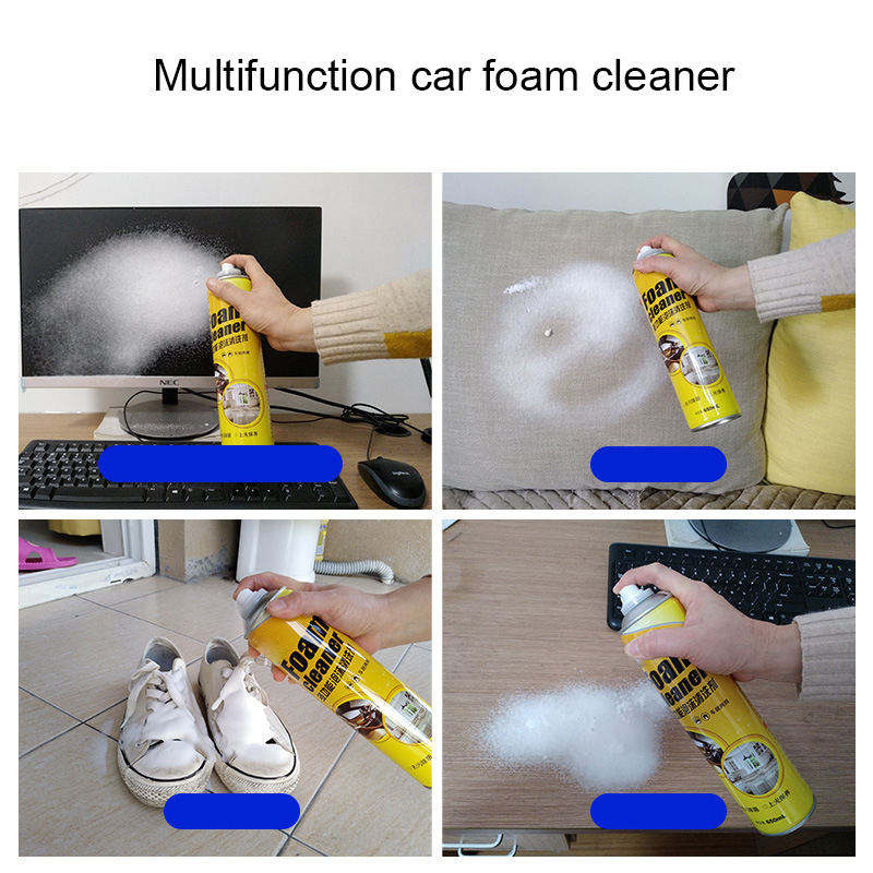 Factory Sale Car Leather Care Cleaner 650ml Car Foam Agent Car Interior Cleaning Foam Spray Cleaner