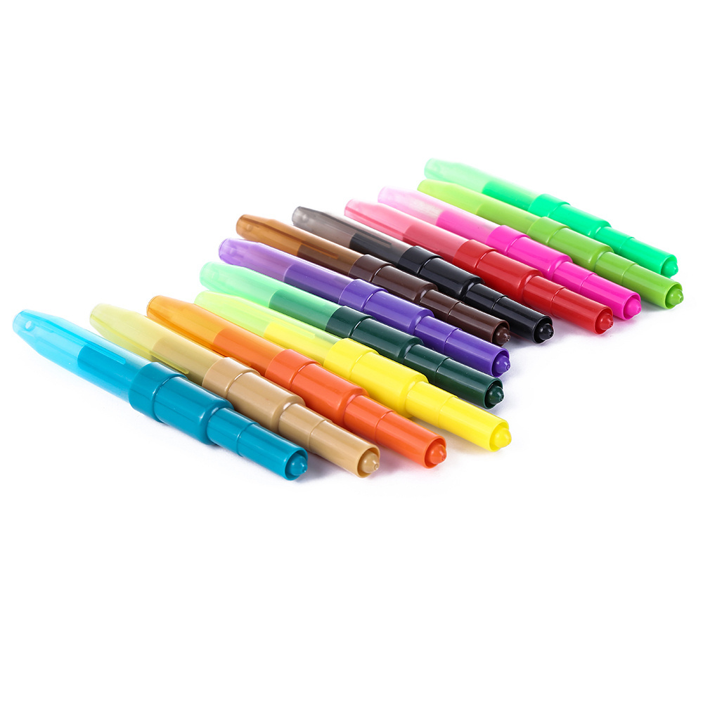 12 pcs kids fun felt tip blow airbrush marker pen