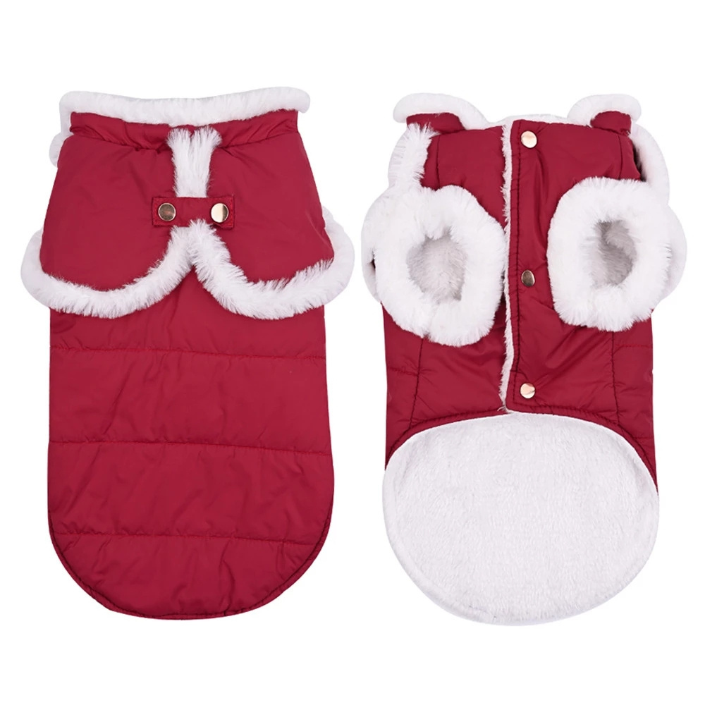 Winter Clothes for Dogs Waterproof White Fur Cute Dog Jacket Warm Cape for Small Big Dogs Soft Padded Pet Coat Dachshund Yorkies