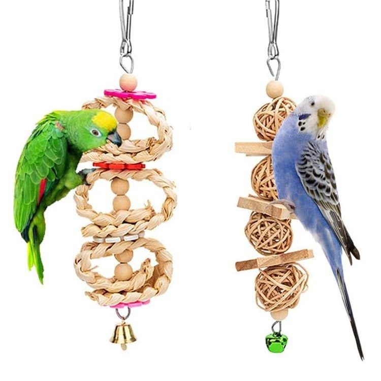 Wholesale Hanging Cage Swing Bird Accessories Parrot Cage Toys Bird Swing Toys Bells