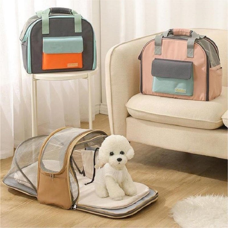 Portable Light Weight Puffer Dog Carrier Bag for Travel Small Dog/Cat Soft-Sided Carrier Pet Carrier Bag