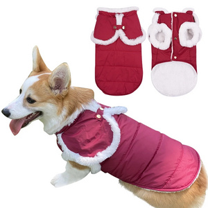 Winter Clothes for Dogs Waterproof White Fur Cute Dog Jacket Warm Cape for Small Big Dogs Soft Padded Pet Coat Dachshund Yorkies