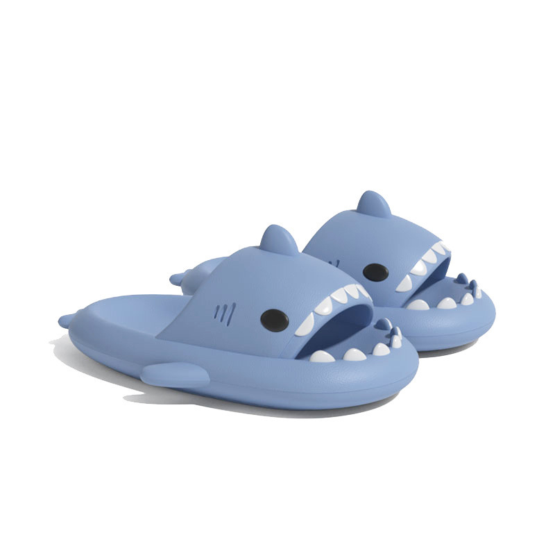 Cartoon Shark Soft Thick Sole Bottom Slippers For Women And Men Couple Non-slip Home Bathroom Slides Outdoor Flip Flops