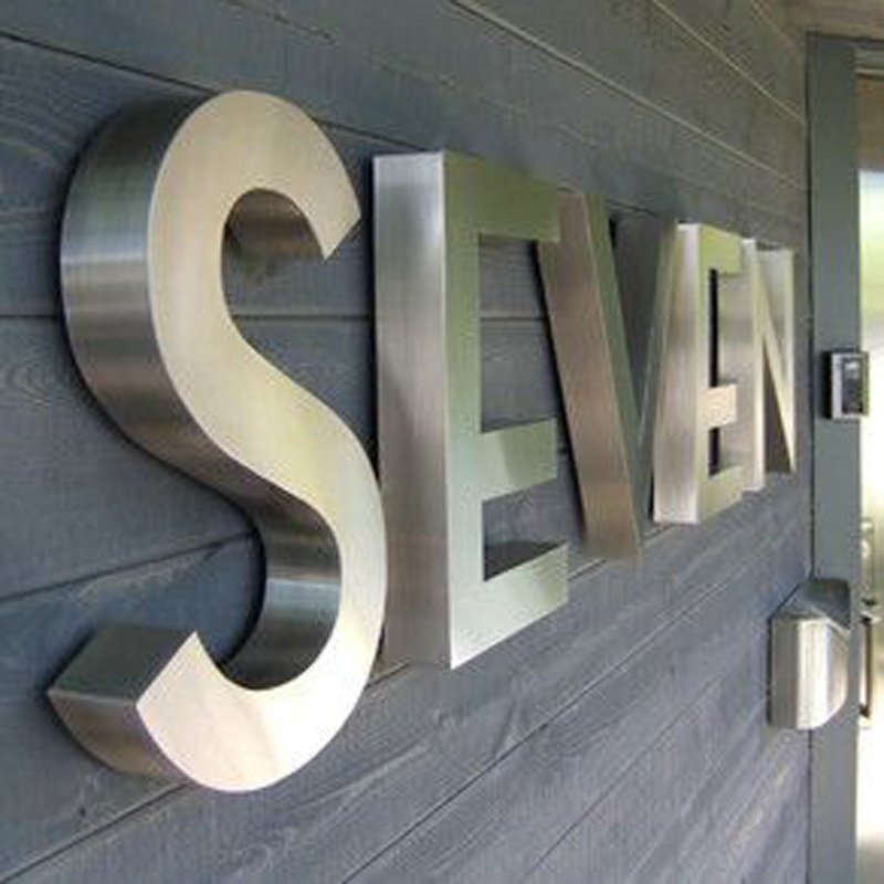 xizheng Customized silver Stainless Steel Channel Letter Sign  3d Metal Name for company school restertuant