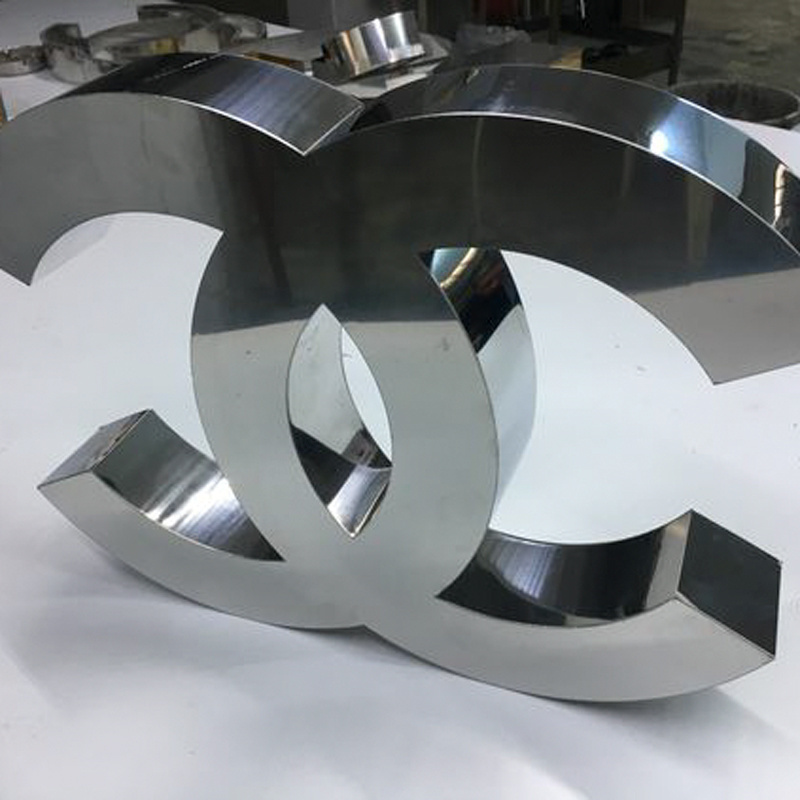 xizheng Customized silver Stainless Steel Channel Letter Sign  3d Metal Name for company school restertuant