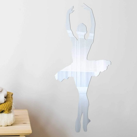 Girls Room Decor Acrylic Ballet Shoes Mirror Wall Decor Ballerina Shoes Mirror