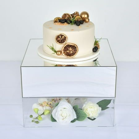 Wedding Party Mirror Acrylic 5 Sided Box Food Cubes White Food Stand Acrylic Display Buffet Risers Cake Stand