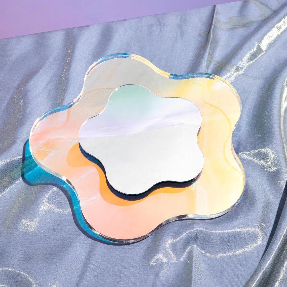 Drippy Reflector Wavy Acrylic Mirror Wiggly Amorphic Mirror Retro Object Retro Teardrop Mirrors