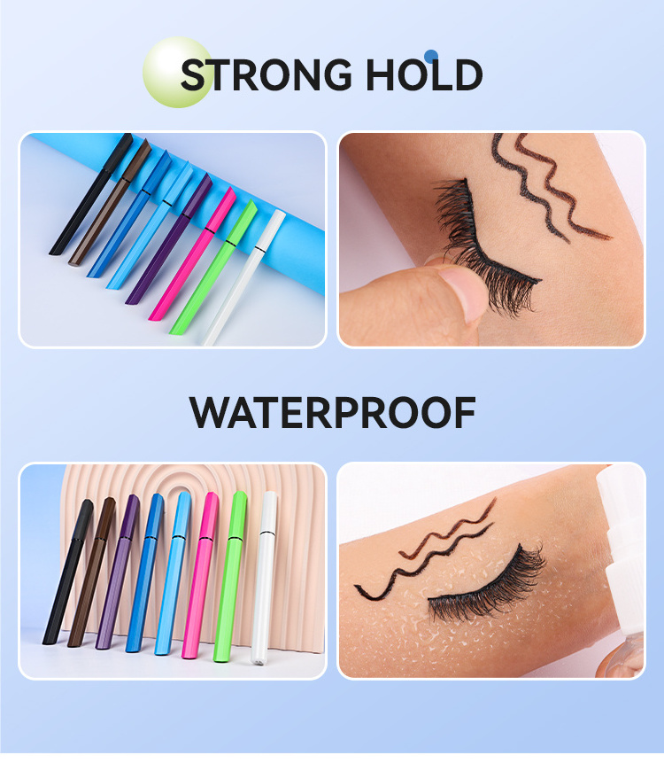 Private Label Eyelash Glue Pen No Logo Liquid 2 In 1 Stamp Eyeliner