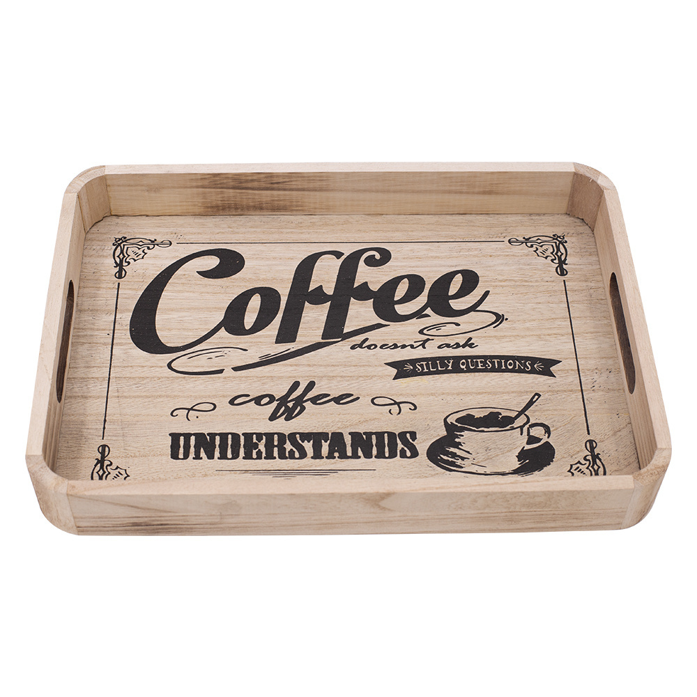 Distressed Farmhouse Serving Tray With Handles for Coffee Tables, Tea Trays, and the Perfect Breakfast In Bed Tray