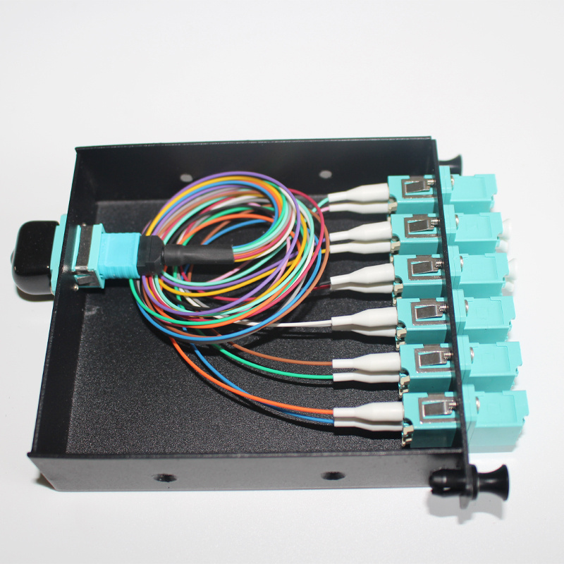 Manufactory Wholesale Wall Rack Mounted Drawer Style FC SC LC ST Optical Fiber Optic Adapter Patch Panel